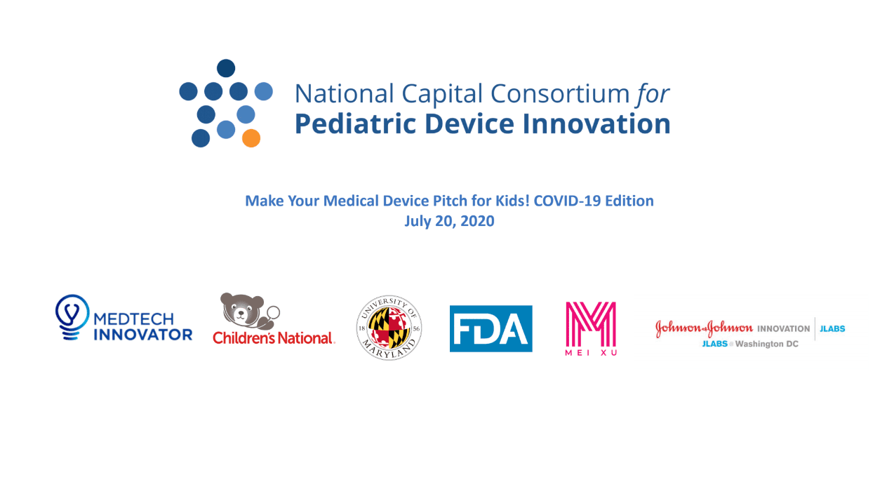 National Capital Consortium for Pediatric Device Innovation (NCC-PDI) Announces Virtual Pediatric Pitch Competition Winners