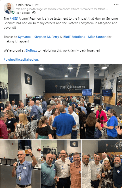 Human Genome Sciences Alumni Gather to Catch Up and Commemorate 10 Years Since GSK Acquisition