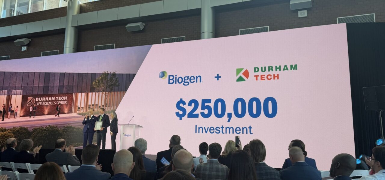 Biogen celebrates 30 years in RTP, donates $250,000 to new lab at Durham Tech