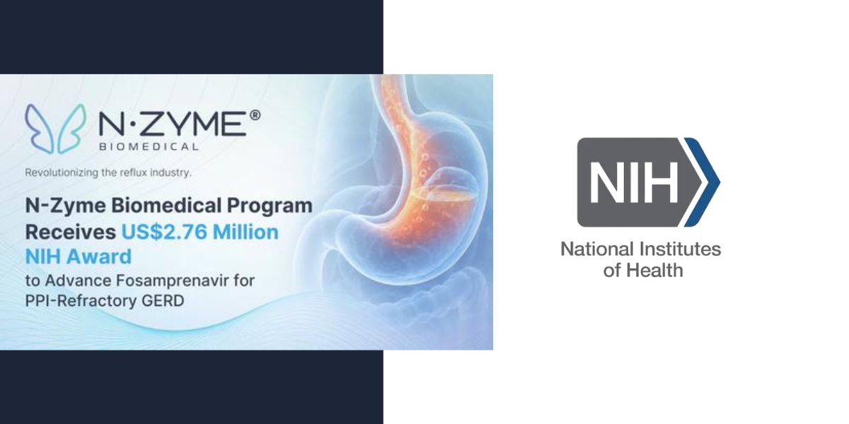 N-Zyme Biomedical Wins $2.76 Million NIH Award to Advance Fosamprenavir for Treatment-Resistant GERD